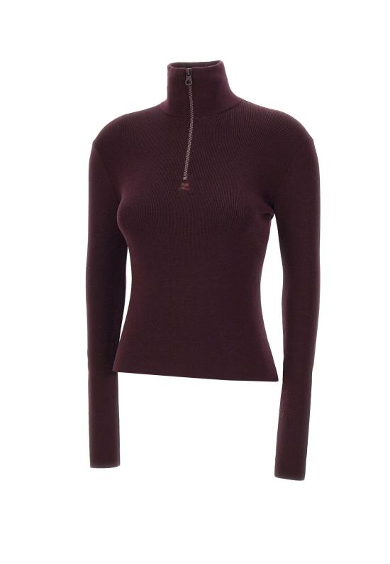 25FW 쿠레쥬 터틀넥 325MPU247FI0071 BURGUNDY Brown