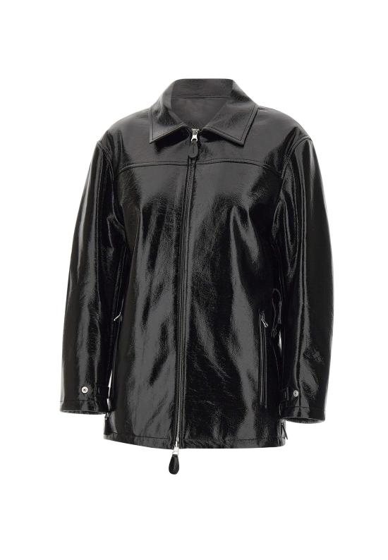 25FW 쿠레쥬 가죽 자켓 425CBL322VY0014 BLACK Black