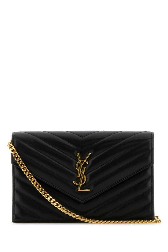 26SS 생로랑 램스킨 카산드라 엔벨로프 체인 월렛 742920 AAA441000 BLACK