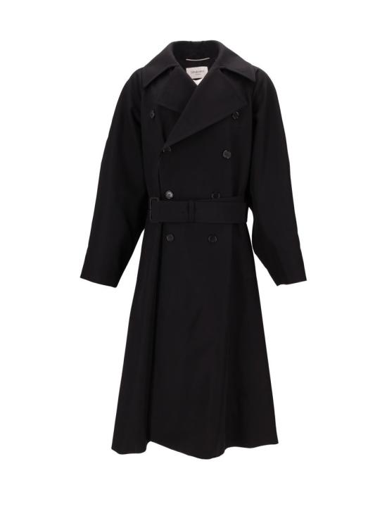 25FW 생로랑 그랑 드 뿌드르 소재 롱 코트  848512Y5J40 1000 NOIR Black