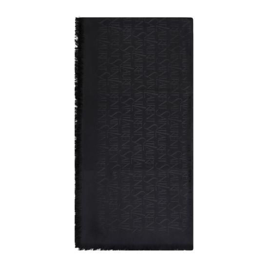 25FW 생로랑 라지 스퀘어 실크 울 자카드 스카프 737930 3YN211000 BLACK - SAINT LAURENT