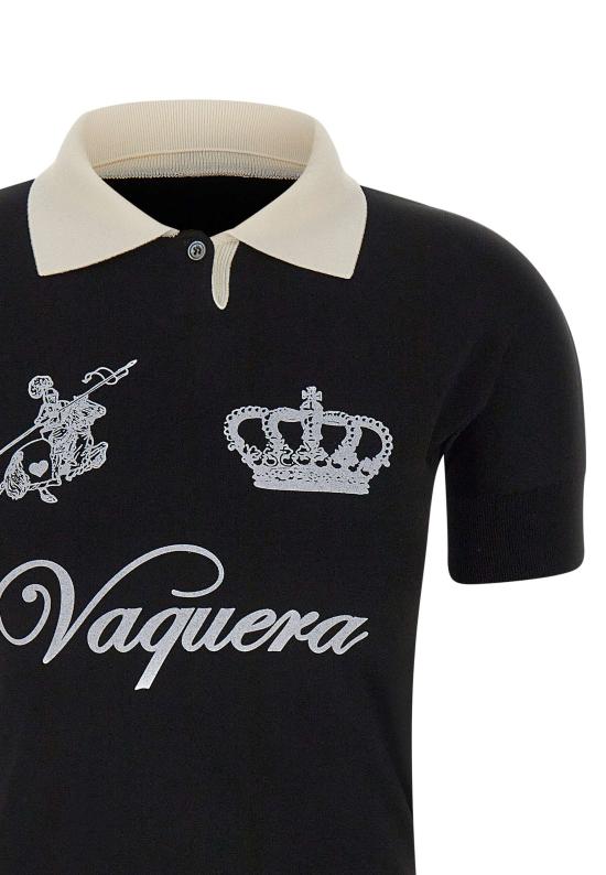 25FW 바퀘라 폴로 티셔츠 VAQ10N001 BLKWHT Black - VAQUERA