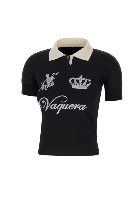 25FW 바퀘라 폴로 티셔츠 VAQ10N001 BLKWHT Black