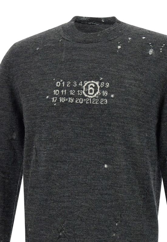 25FW MM6 메종마르지엘라 스웨터 SH0HL0033 M13134855 Grey - MM6 MAISON MARGIELA