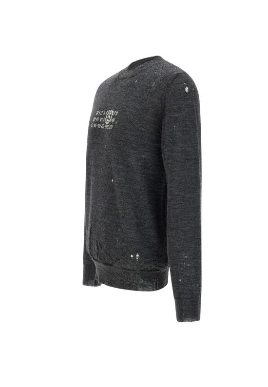 25FW MM6 메종마르지엘라 스웨터 SH0HL0033 M13134855 Grey - MM6 MAISON MARGIELA