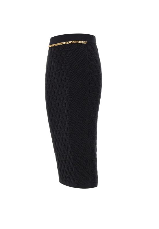 25FW 엘리자베타프랜치 미디 스커트 GK20B56E2 110 Black - ELISABETTA FRANCHI