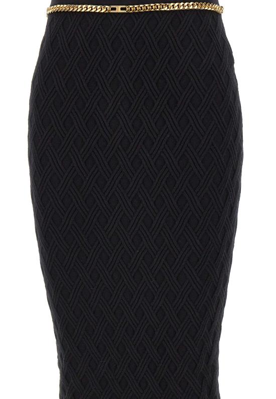 25FW 엘리자베타프랜치 미디 스커트 GK20B56E2 110 Black - ELISABETTA FRANCHI