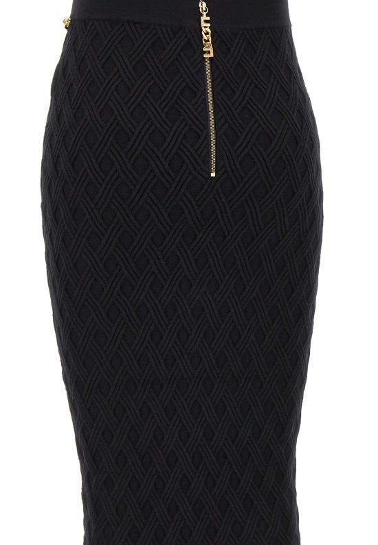 25FW 엘리자베타프랜치 미디 스커트 GK20B56E2 110 Black - ELISABETTA FRANCHI