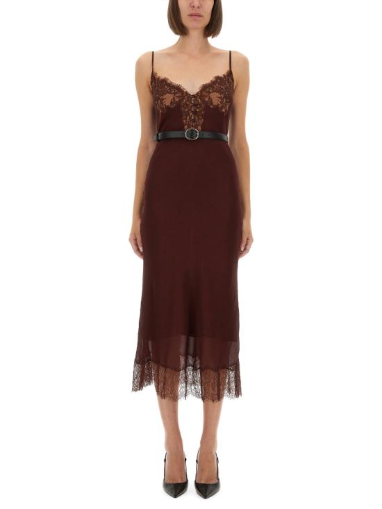 25FW 셀프 포트레이트 원피스 PF25 022M BR BROWN BORDEAUX