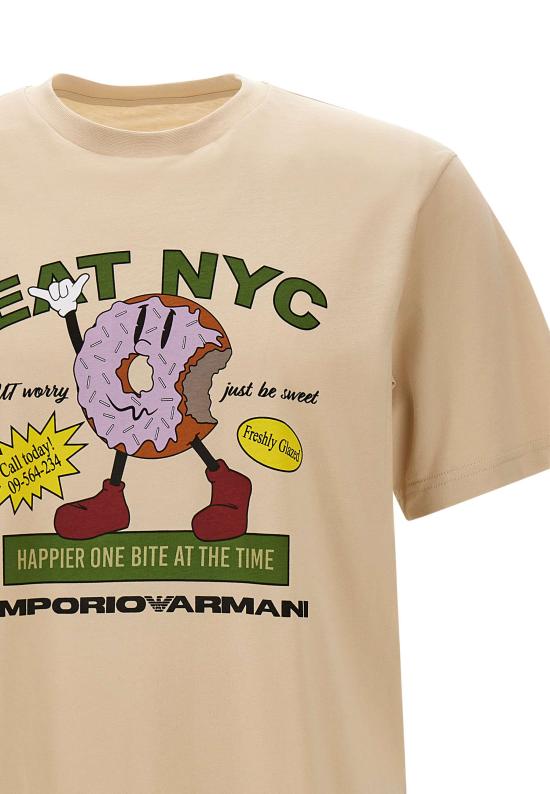 25FW 엠포리오 아르마니 반팔 티셔츠 EM003622 AF14836M1183 Beige - EMPORIO ARMANI