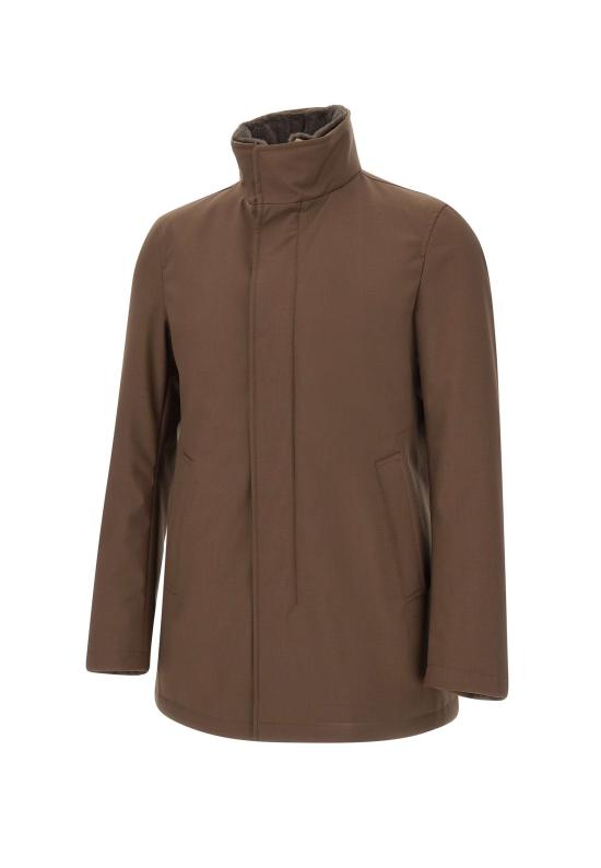 25FW 에르노 울 트윌 & 라이트 인조 퍼 카코트 IM000370U 127308010 Brown