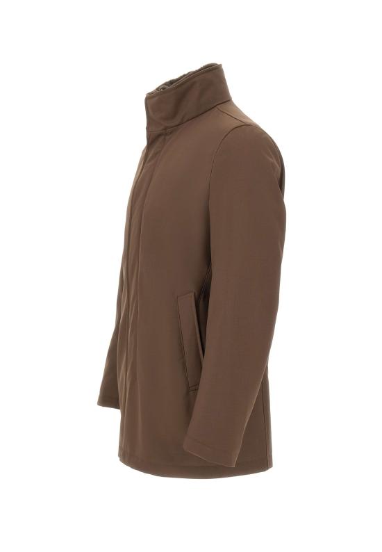 25FW 에르노 울 트윌 & 라이트 인조 퍼 카코트 IM000370U 127308010 Brown - HERNO