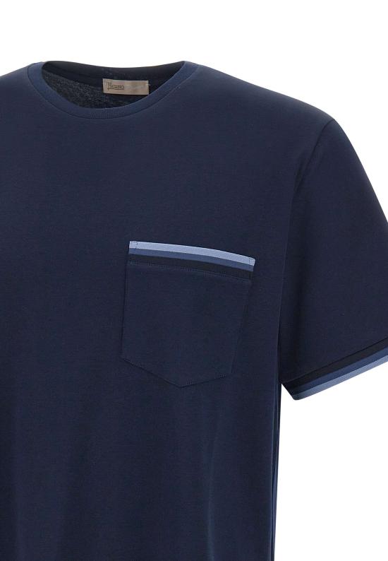 25FW 에르노 반팔 티셔츠 JG00047UR 520529200 Blue - HERNO