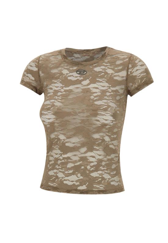 25FW 디젤 반팔 티셔츠 A18315 0DRAK77N Brown