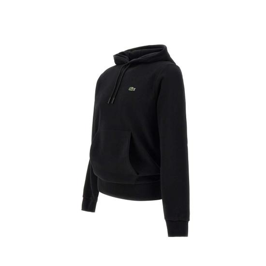 25FW 라코스테 오가닉 코튼 후드 티셔츠 SH9623 031 Black - LACOSTE