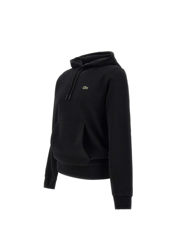 25FW 라코스테 오가닉 코튼 후드 티셔츠 SH9623 031 Black - LACOSTE