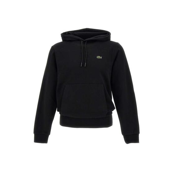 25FW 라코스테 오가닉 코튼 후드 티셔츠 SH9623 031 Black - LACOSTE