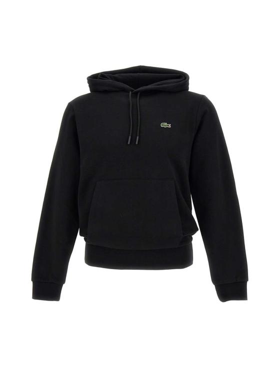 25FW 라코스테 오가닉 코튼 후드 티셔츠 SH9623 031 Black - LACOSTE