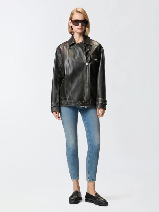 25FW 핑코 가죽 자켓 105369 A23Uz98 - PINKO