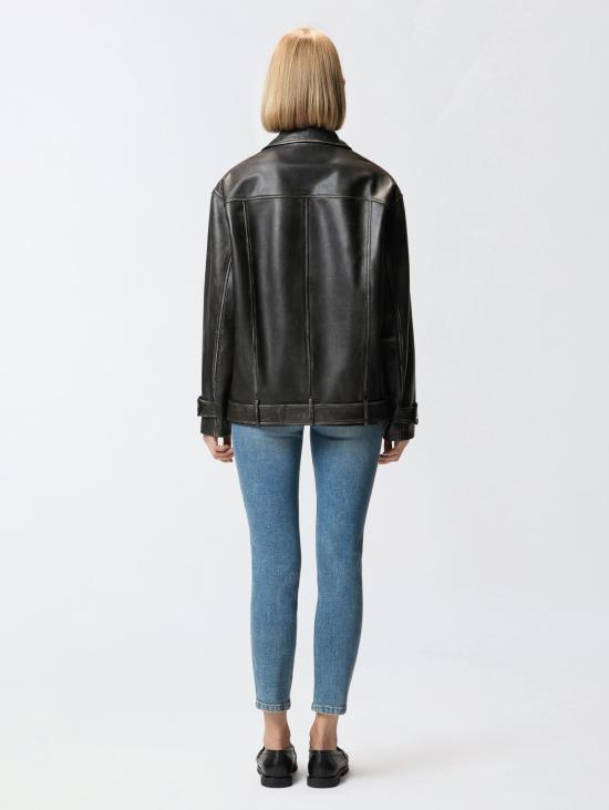 25FW 핑코 가죽 자켓 105369 A23Uz98 - PINKO