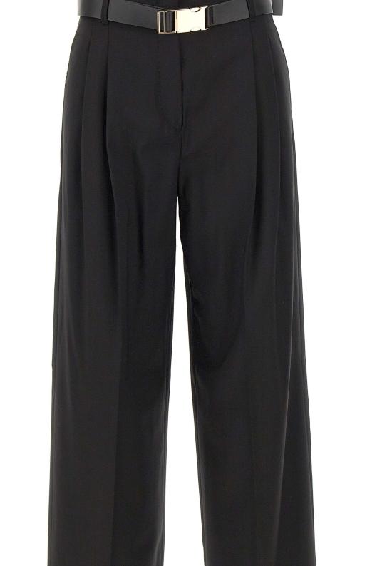 25FW 막스마라 스튜디오 스트레이트 팬츠 2526136061600 001 Black - MAX MARA STUDIO