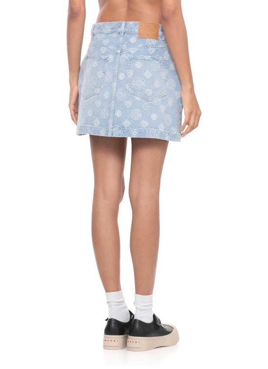 25FW 카사블랑카 미디 스커트 WAW25SK17901 DENIM BLUE Light Blue - CASABLANCA