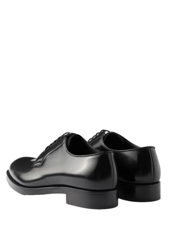 25FW 프라다 브러쉬드 레더 레이스업 슈즈  2EB200FX000055F0002 BLACK DOM - PRADA