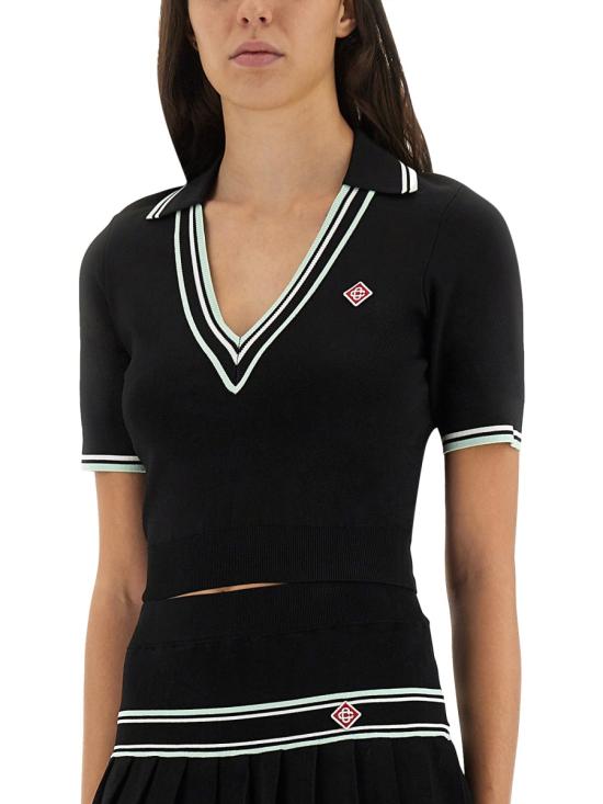 25FW 카사블랑카 탑 WPF25 KW 1018 01BLACK - CASABLANCA