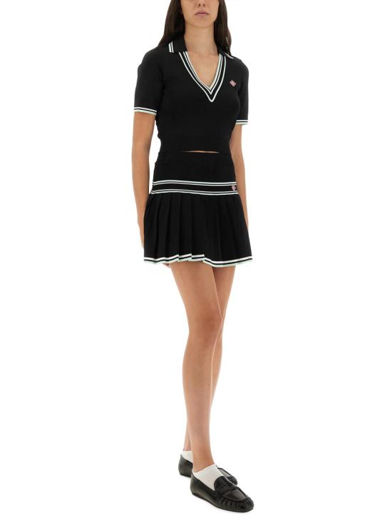 25FW 카사블랑카 탑 WPF25 KW 1018 01BLACK - CASABLANCA