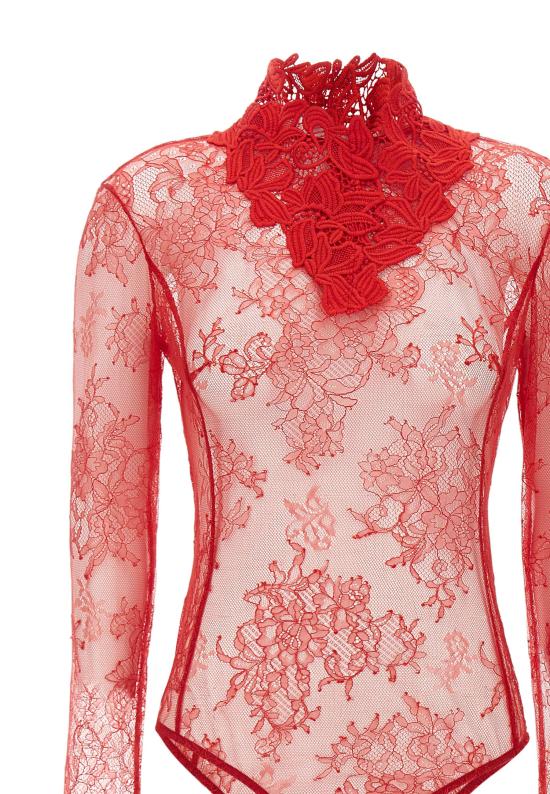 25FW 블루마린 바디수트 티셔츠 4C211A N0313 Red - BLUMARINE