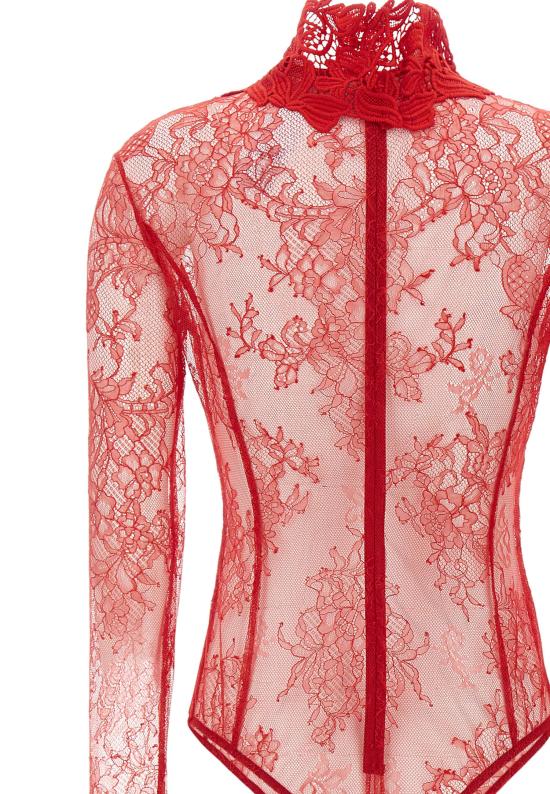 25FW 블루마린 바디수트 티셔츠 4C211A N0313 Red - BLUMARINE