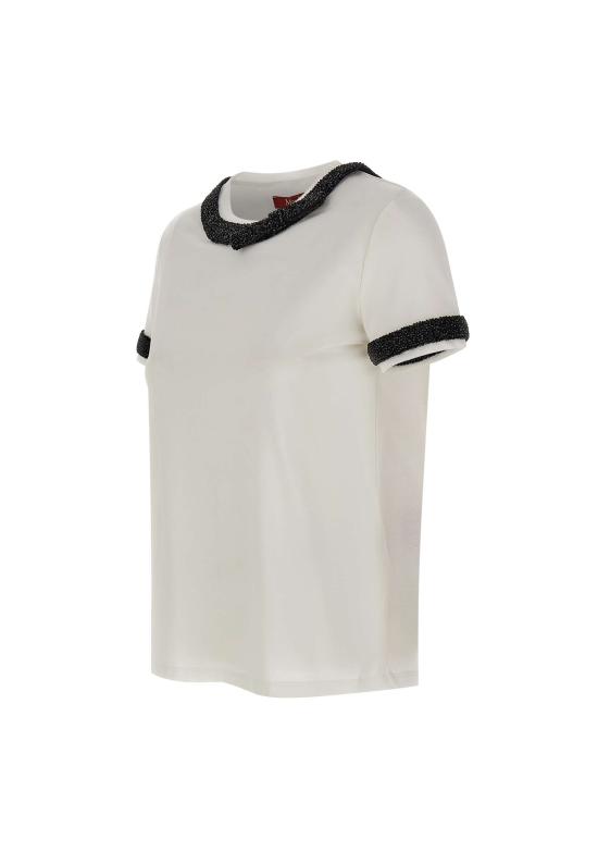 25FW 막스마라 스튜디오 반팔 티셔츠 2526976013600 009 White - MAX MARA STUDIO