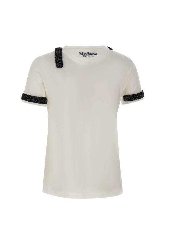 25FW 막스마라 스튜디오 반팔 티셔츠 2526976013600 009 White - MAX MARA STUDIO