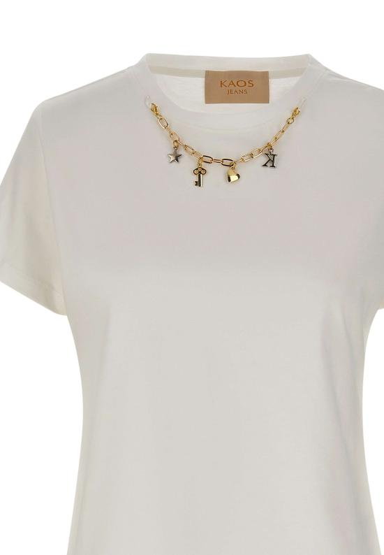 25FW 카오스 반팔 티셔츠 RIJBR003 1041 White - KAOS