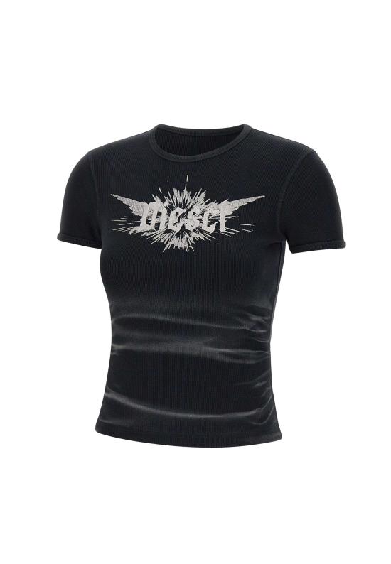 25FW 디젤 반팔 티셔츠 A14231 0WFBM02 Black
