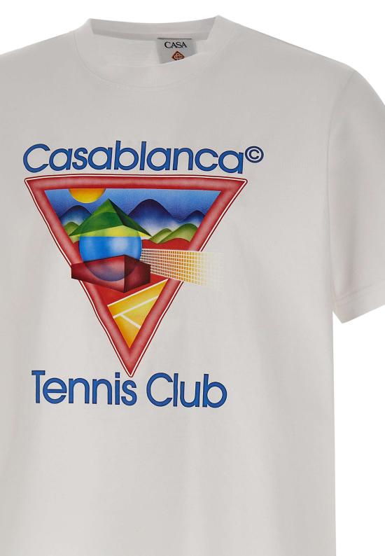 25FW 카사블랑카 반팔 티셔츠 MPF25JTS001 White - CASABLANCA