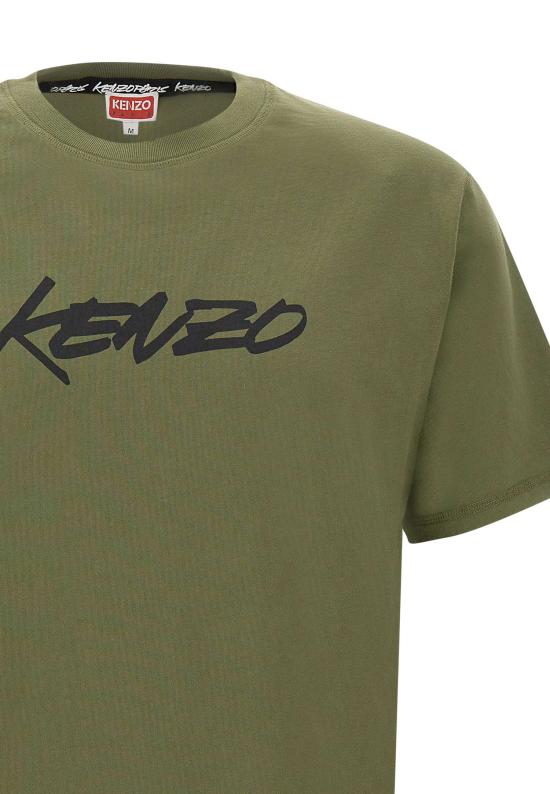 25FW 겐조 반팔 티셔츠 FF65TS2524SG 50 Green - KENZO