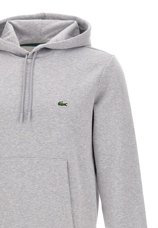 24FW 라코스테 오가닉 코튼 후드 티셔츠 SH9623 CCA Grey - LACOSTE