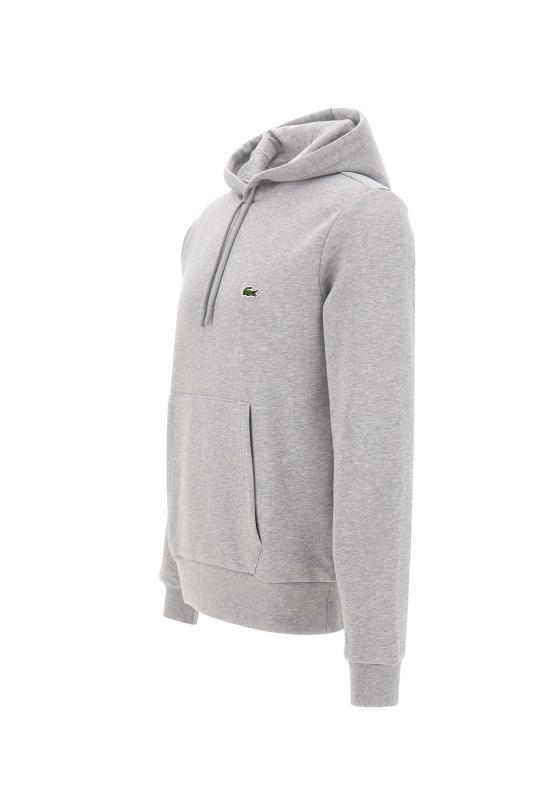 24FW 라코스테 오가닉 코튼 후드 티셔츠 SH9623 CCA Grey - LACOSTE