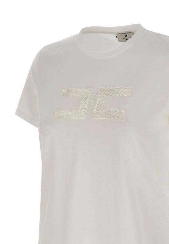 25FW 엘리자베타프랜치 반팔 티셔츠 MA00756E2 270 WHITE - ELISABETTA FRANCHI