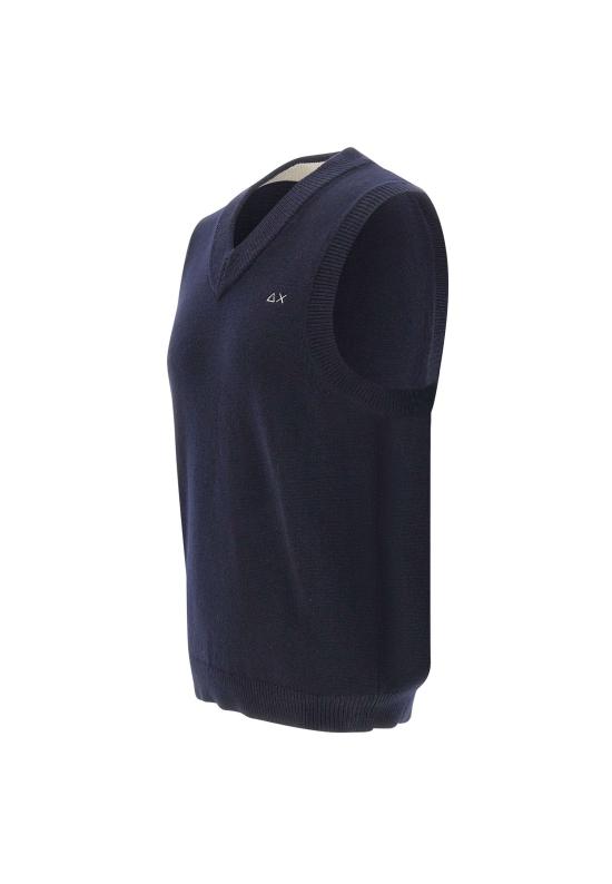 25FW 썬 68 니트 베스트 K45115 07 Blue - SUN 68