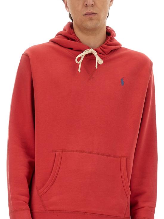 25FW 폴로 랄프로렌 포니 자수 플리스 후드 티셔츠 710766778 102RED - POLO RALPH LAUREN