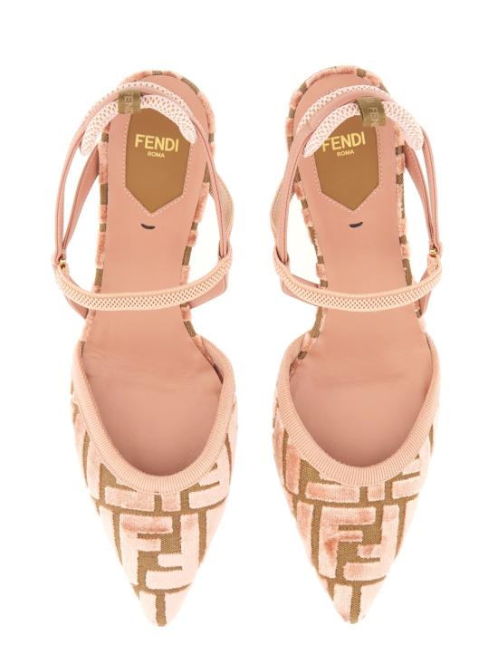 25FW 펜디 콜리브리 라이트 FF 패브릭 미디움 힐 슬링백 8J8362 AOTPF1TPJ PINK - FENDI