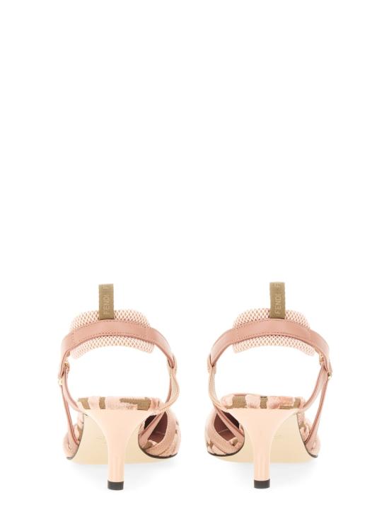 25FW 펜디 콜리브리 라이트 FF 패브릭 미디움 힐 슬링백 8J8362 AOTPF1TPJ PINK - FENDI