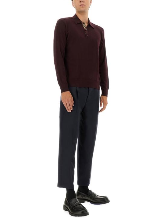 25FW 버버리 울 폴로 셔츠 8113790 C1494 BORDEAUX - BURBERRY