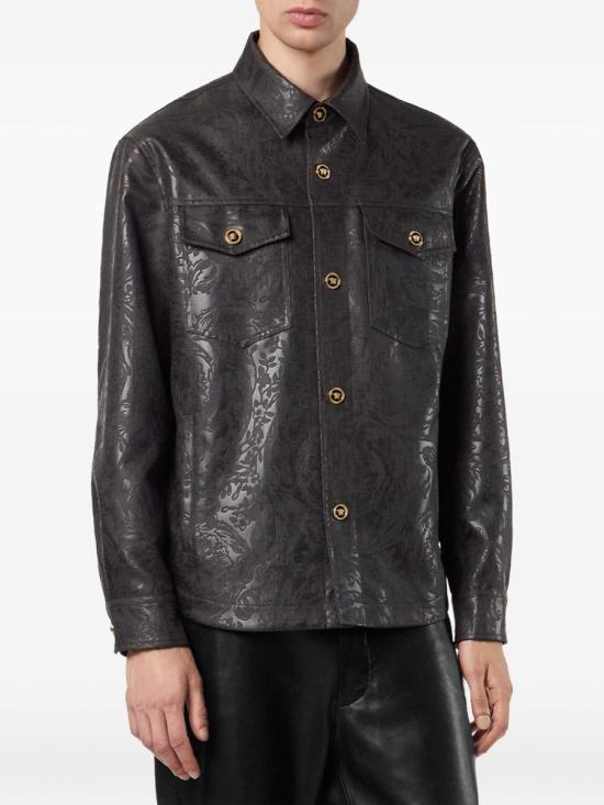 25FW 베르사체 가죽 자켓 10188681A158871EG00 Black - VERSACE