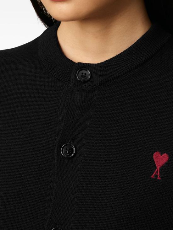 25FW 아미 크루넥 울 가디건 FKC361001009 BLACK DOM - AMI