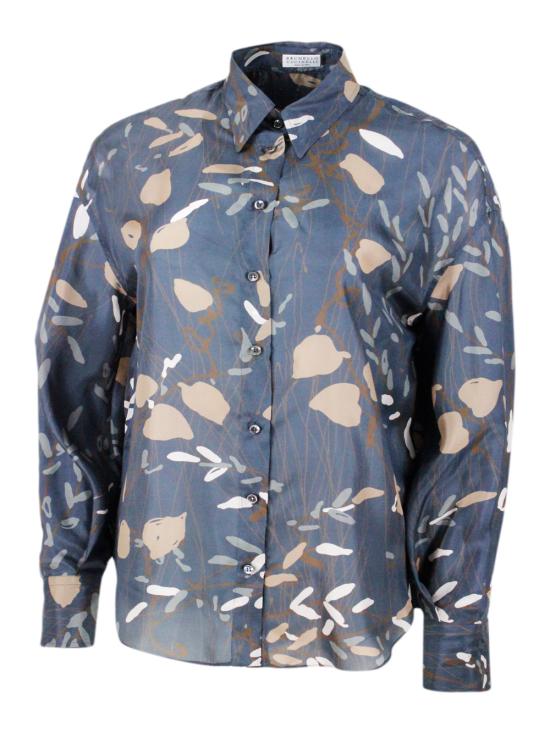 25FW 브루넬로 쿠치넬리 블라우스 MD982NP816 C6610 Blue