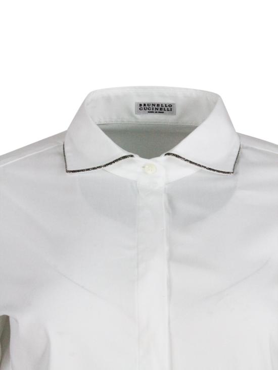 25FW 브루넬로 쿠치넬리 모닐리 체인 장식 긴소매 M0091NB426 C159 White - BRUNELLO CUCINELLI