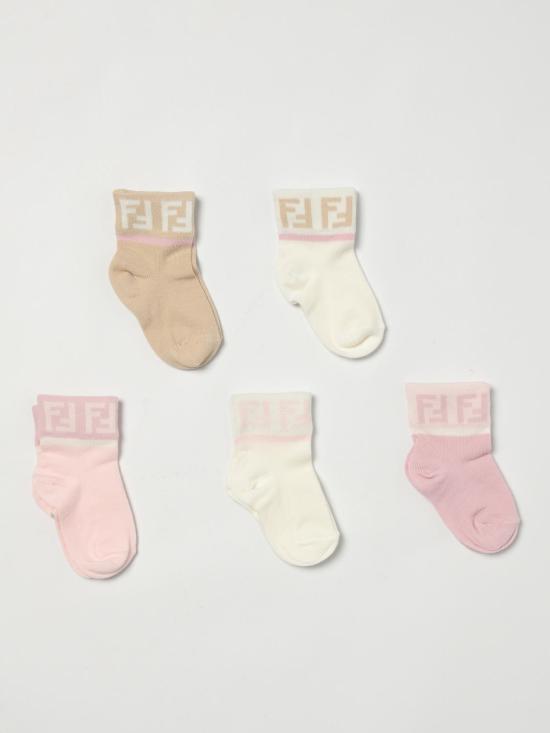 25FW [키즈] 펜디 발목 양말 BFN038ASQV F1PMK Multicolor